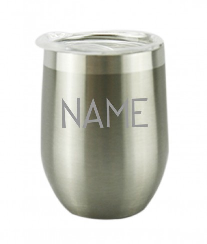 Silver Custom Name Personalised Vacuum Insulated Stainless Steel Tumbler 